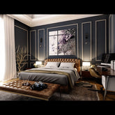 Trueliving Luxurious design Light masterbed Laminated Finish & PU Finish 6Ft *6Ft *1Ft